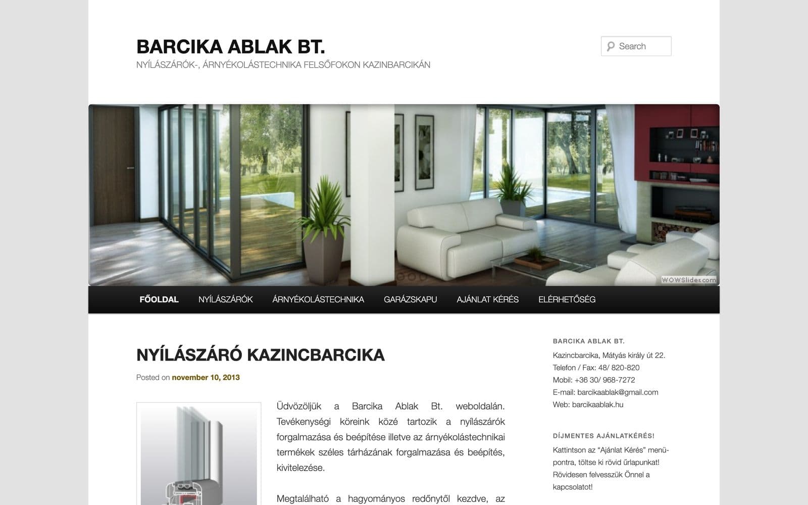 Barcika Ablak: a régi weboldal