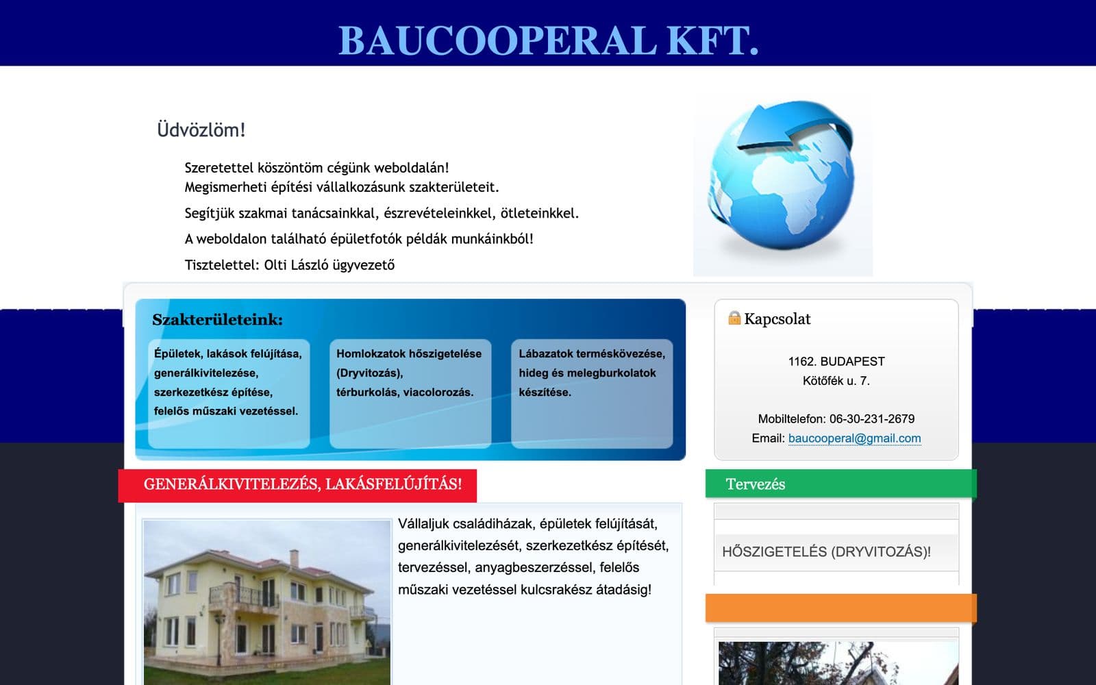Baucooperal: a régi weboldal