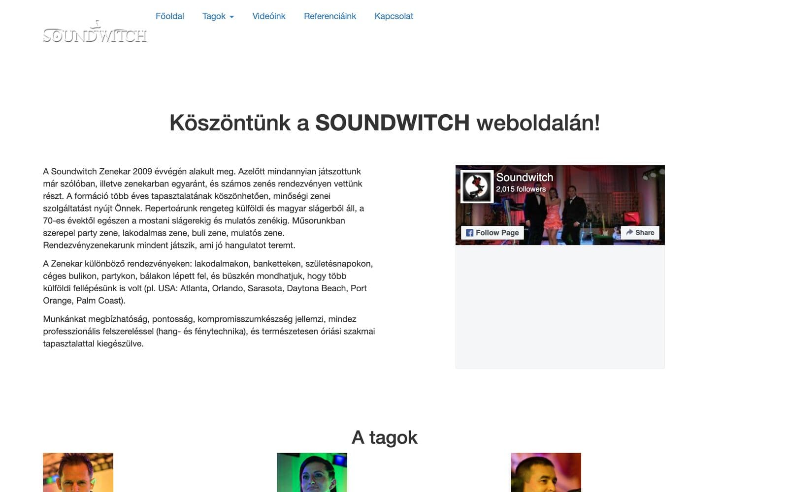 Soundwitch: a régi weboldal